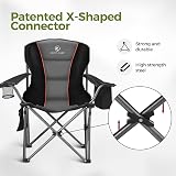 ALPHA CAMP Camping Chair Heavy Duty Up to 200 kg Folding Chair with Cup Holder view 4