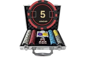 Poker Set 200 Chips, 11.5g Casino-Grade Weighted Poker Chips with Numbered Denominations, 2 Decks Playing Cards, Texas Hold’e