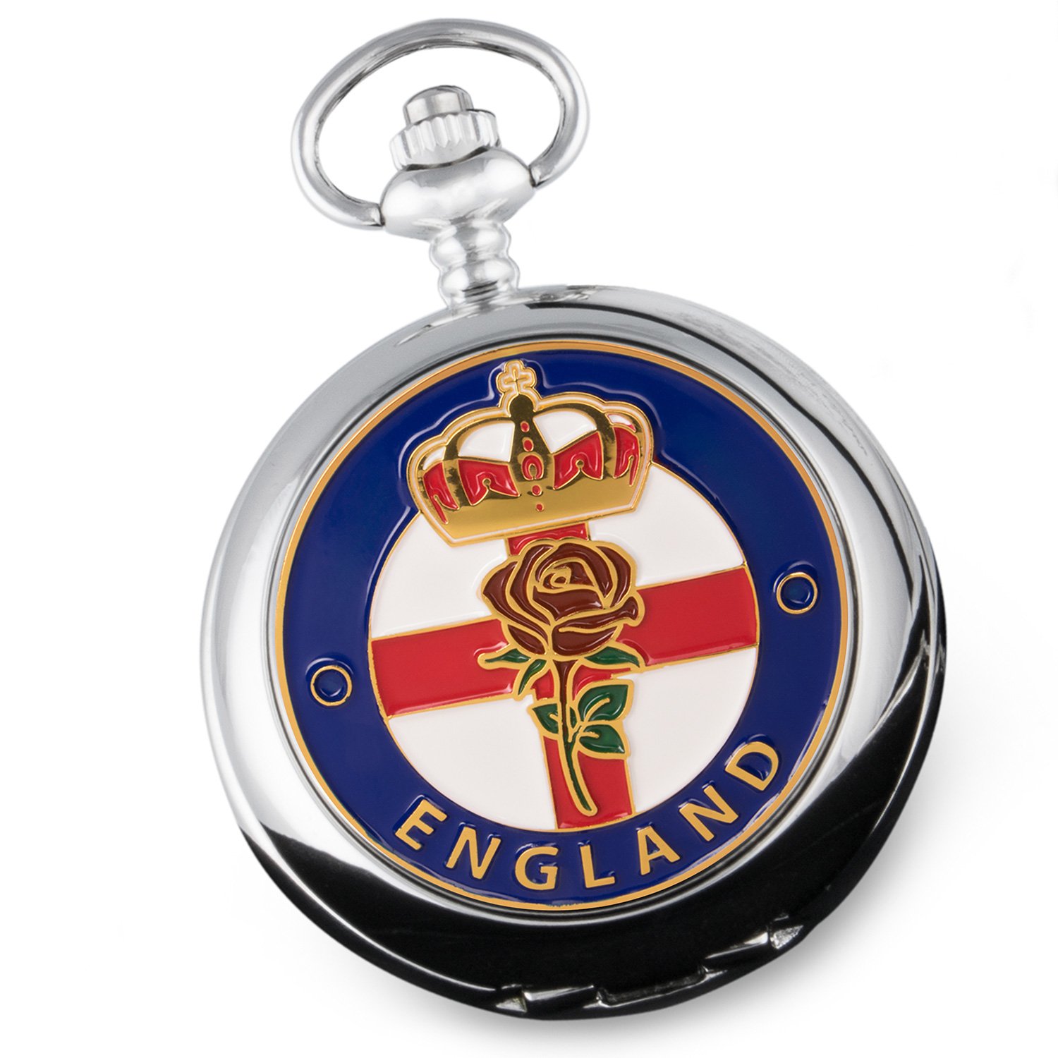 De Walden England Enamel Front Mens Pocket Watch Wedding Birthday Patriotic Gift