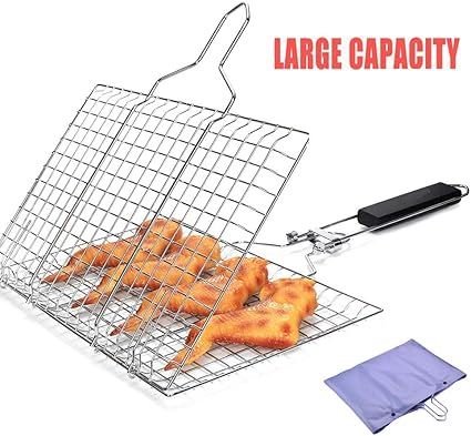 Amazon Com Mijiang Grilling Basket Stainless Steel q Grill Barbecue Net Basket Roast For Fish Vegetable Steak Shrimp With Detachable Wooden Handle And Easy Carrying Bag Sports Outdoors Amazon Com Mijiang Grilling Basket Stainless Steel q Grill Barbecue Net Basket Roast For Fish Vegetable Steak Shrimp With Detachable Wooden Handle And Easy Carrying Bag Sports Outdoors