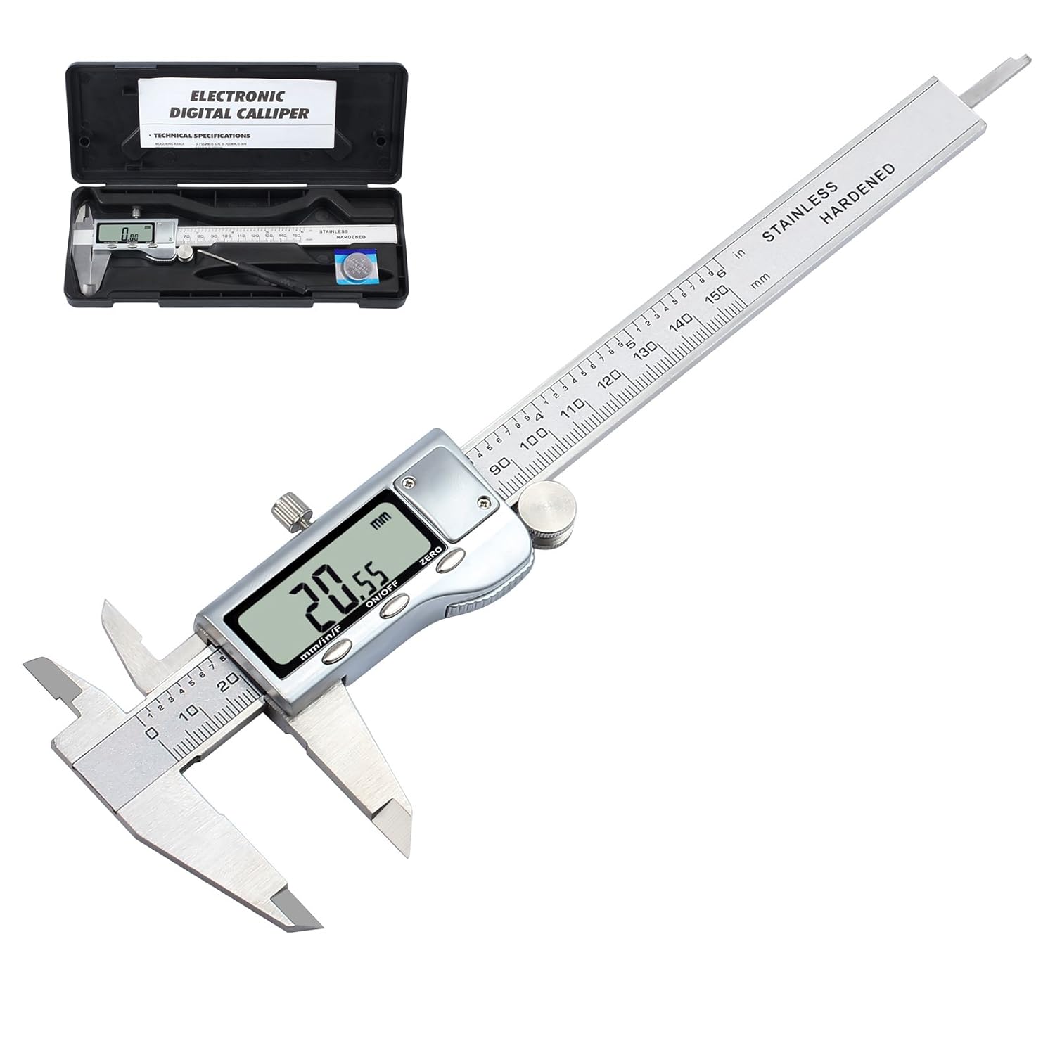 Neoteck Digital Vernier Caliper 150mm/6Inch Stainless Steel Electronic