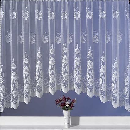 Petal White Jardiniere Net Curtain 200x45 Amazon Co Uk Kitchen