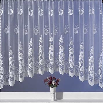 Petal White Jardiniere Net Curtain 150x54 Amazon Co Uk Kitchen