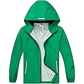 Slwosdlds Boys Girls Waterproof Rain Jacket Lightweight soft lining Kids Windbreaker Hooded Coat Easy to Fold