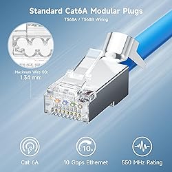Cable Matters 50-Pack Cat6A RJ45 Shielded Modular