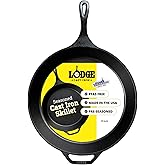 Lodge Pre-Seasoned Cast Iron Skillet, Easy-Grip Handle, 15 Inches | Non-Toxic & Naturally Non-Stick Cast Iron Pan, Compatible