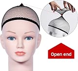 URAQT 4 Pcs Dark Nylon Wig Cap Elastic Close End Stocking Cap Brown Unisex view 3