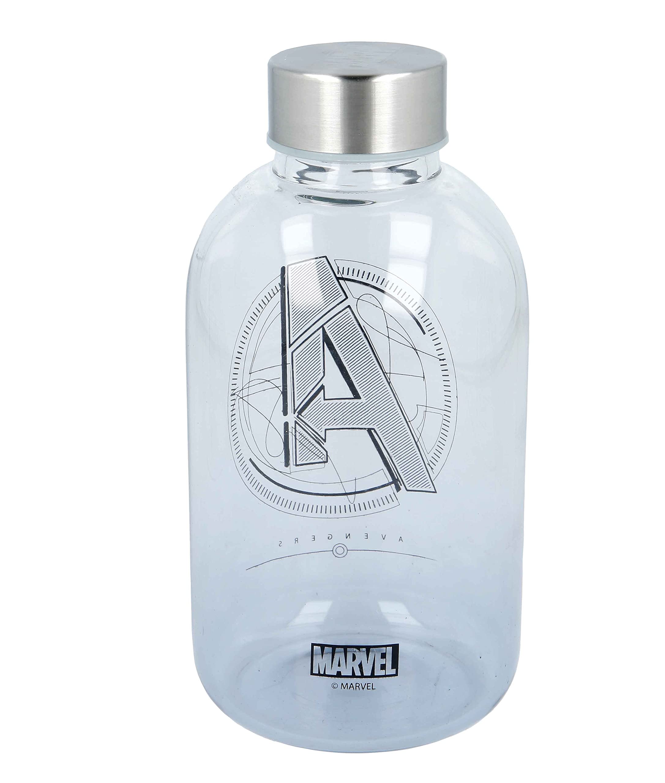Stor Small Glass Bottle 620 ml Marvel Black, Medium