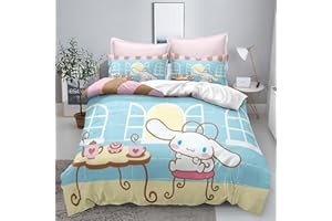 XYRXARIC Bedding Sets Cinnamoroll Room Decor Comforter Cover for Boys Girls Teens Bed Set 3 Piece Quilt Cover Includes 1 Duvet Cover & 2 Pillowcases（Queen）, JJ1001