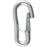 CURT 81271 Snap Hook Trailer Safety Chain Hook Carabiner Clip, 7/16-Inch Diameter, 5,000 lbs, CLEAR ZINC