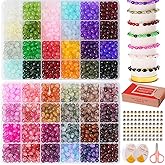 YITOHOP Glass Beads for Bracelets,6X8 MM Rice Shape Glass Crystal Beads for Jewelry Making, Cylindrical Craft Beads for Friendship Bracelets, Necklace,Earring, Arts Crafts Gifts