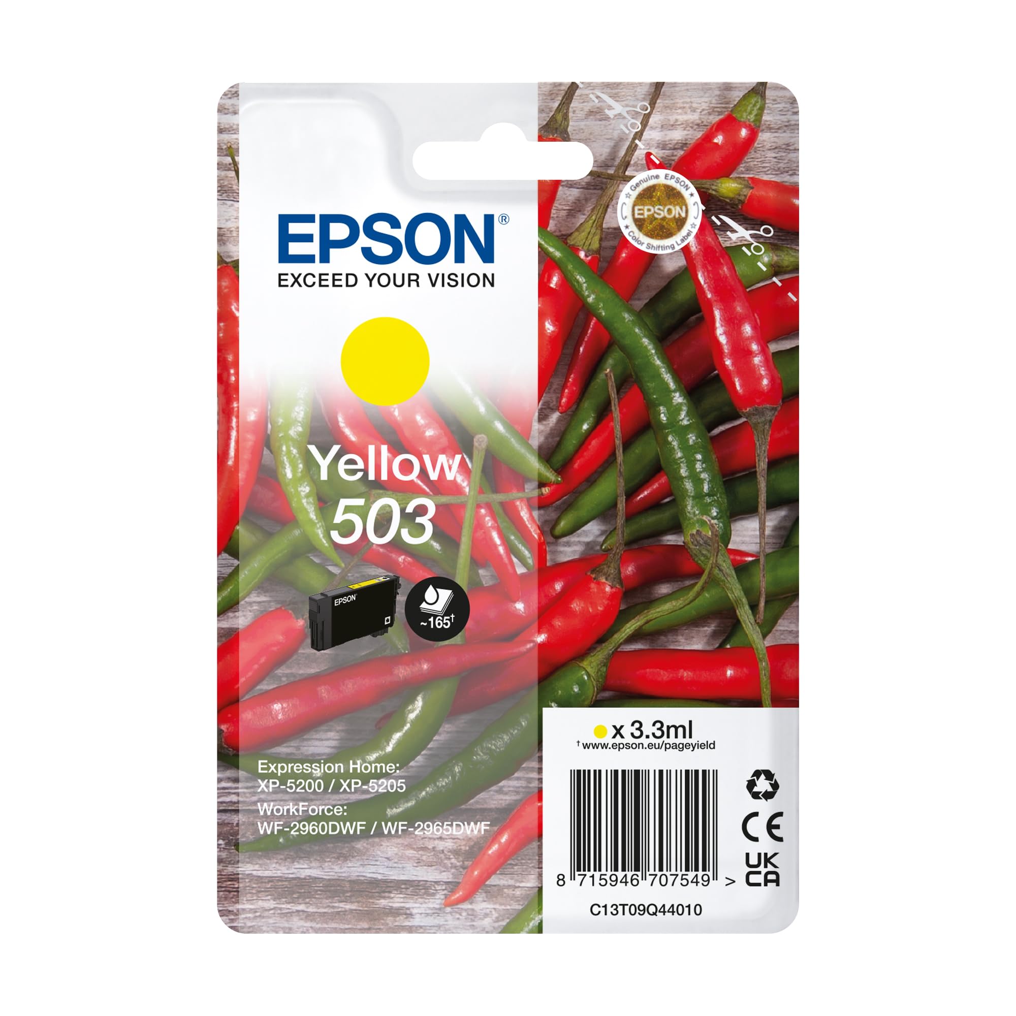Epson 503 Chillies, Genuine Yellow Ink Cartridge