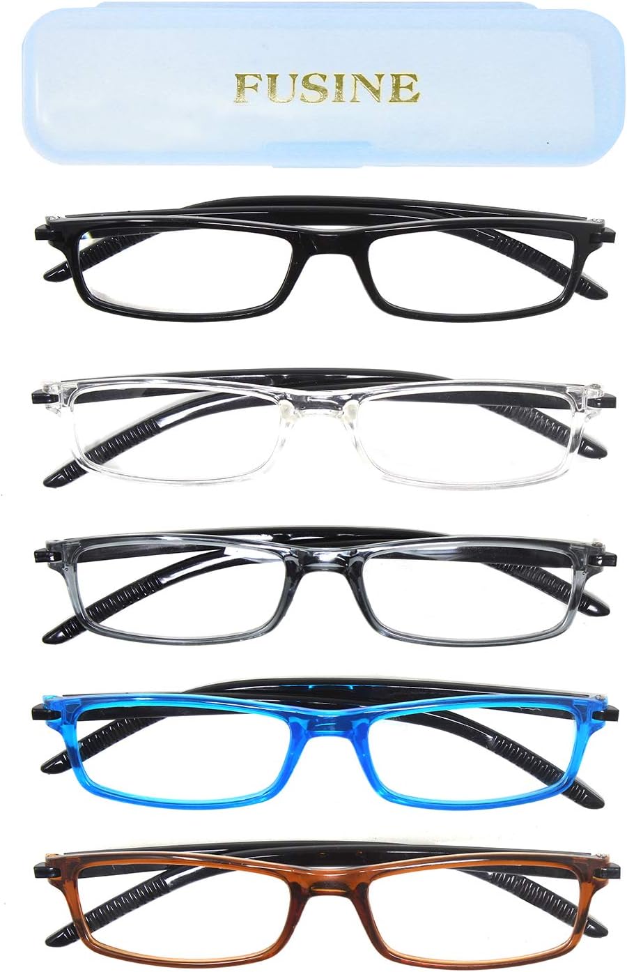 Fusine Pack of 2 - Full Frame Shell Type Reading Eye Glasses For Men & Women, Random Color (+1.00, 1.25, 1.50, 1.75, 2.00, 2.25, 2.50, 2.75, 3.00)