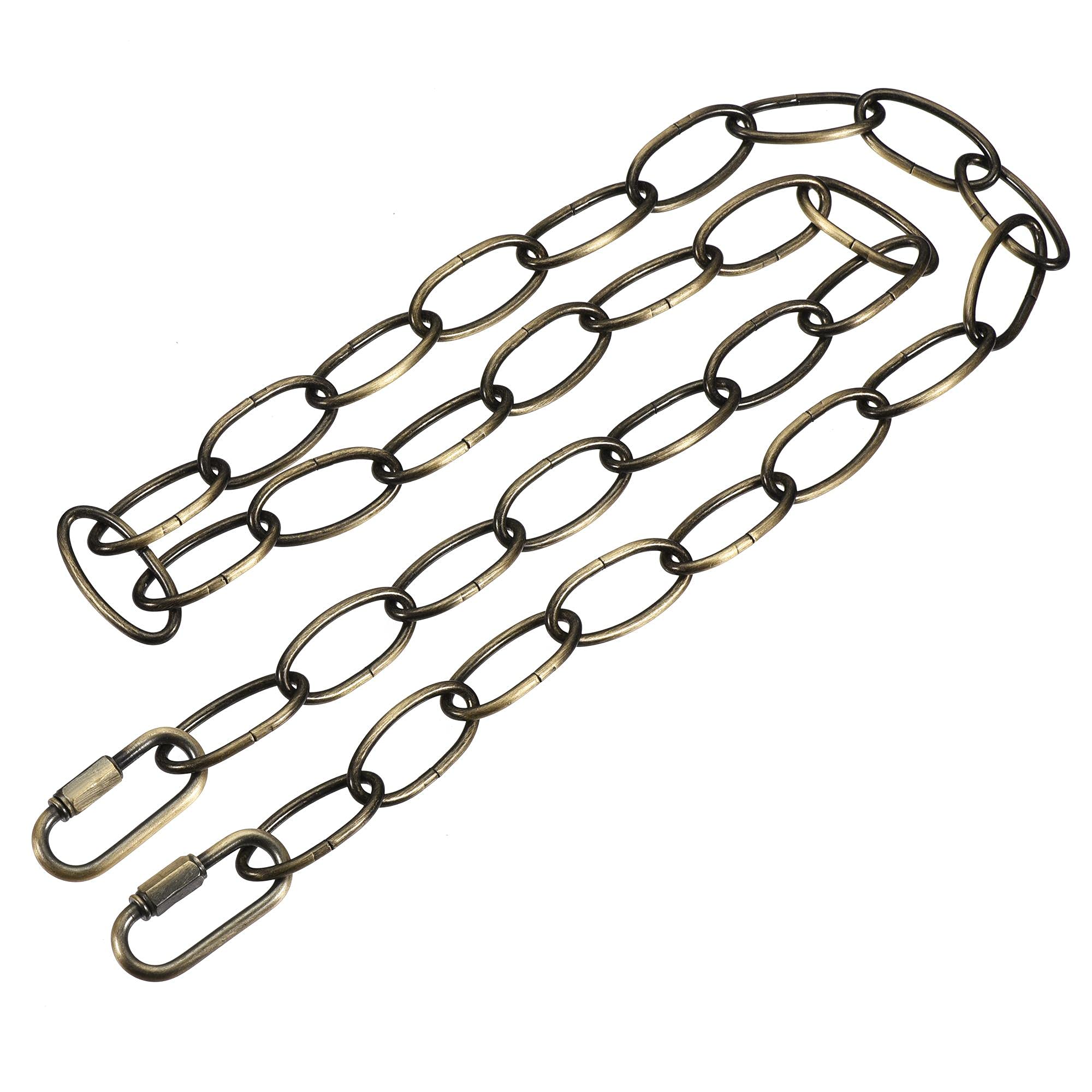 sourcing map Pendant Light Fixture Chains, 3mm Thick 1m Long Chandelier Hanging Links with Chain Connectors, Bronze 1 Set