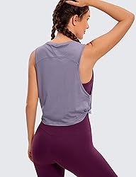 CRZ YOGA Pima Cotton Cropped Tank Tops for Women
