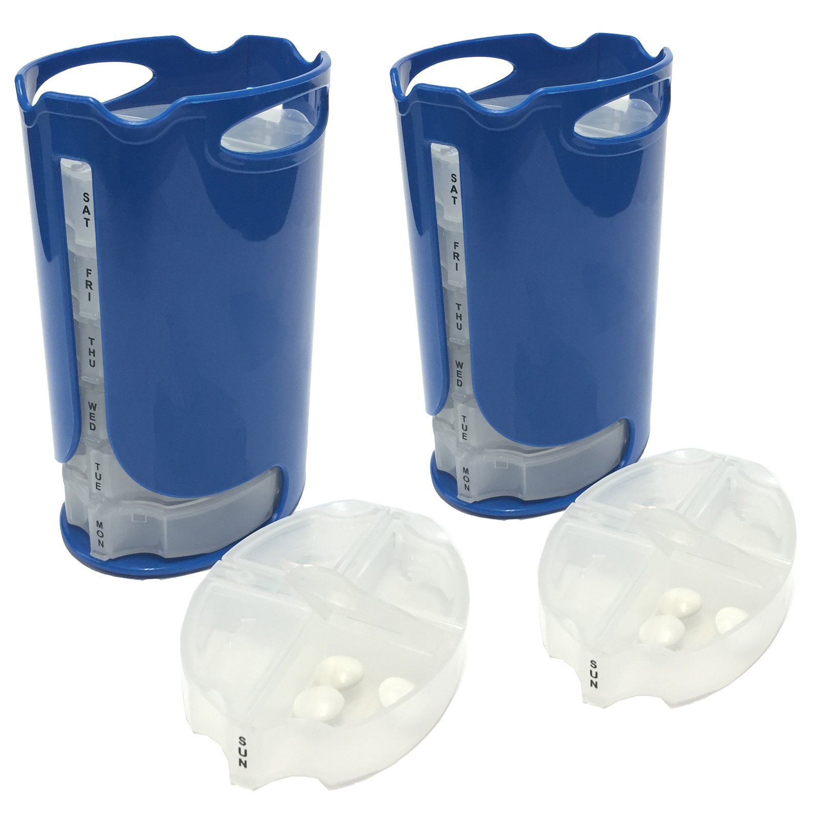 Medisure Healthcare Medication Pill Tablet Weekly Organiser Tower Stacker Box - 7 Day Planner x 2