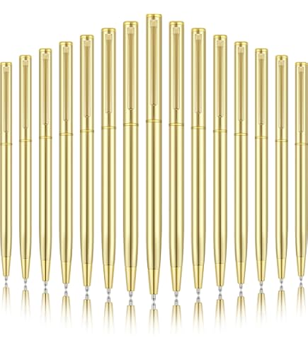 thumbnail image 2 of 100-Pack Gold Metal Ballpoint Pens - Retractable Black Ink Stamping Pens For Office, Wedding & Business Events 2 of 11