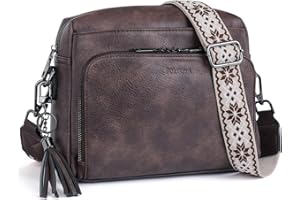 POIUGOYA Crossbody Purses for Women Trendy,Vegan Leather Medium Crossbody Bag,Women's Crossbody Travel Purse Built in Wallet