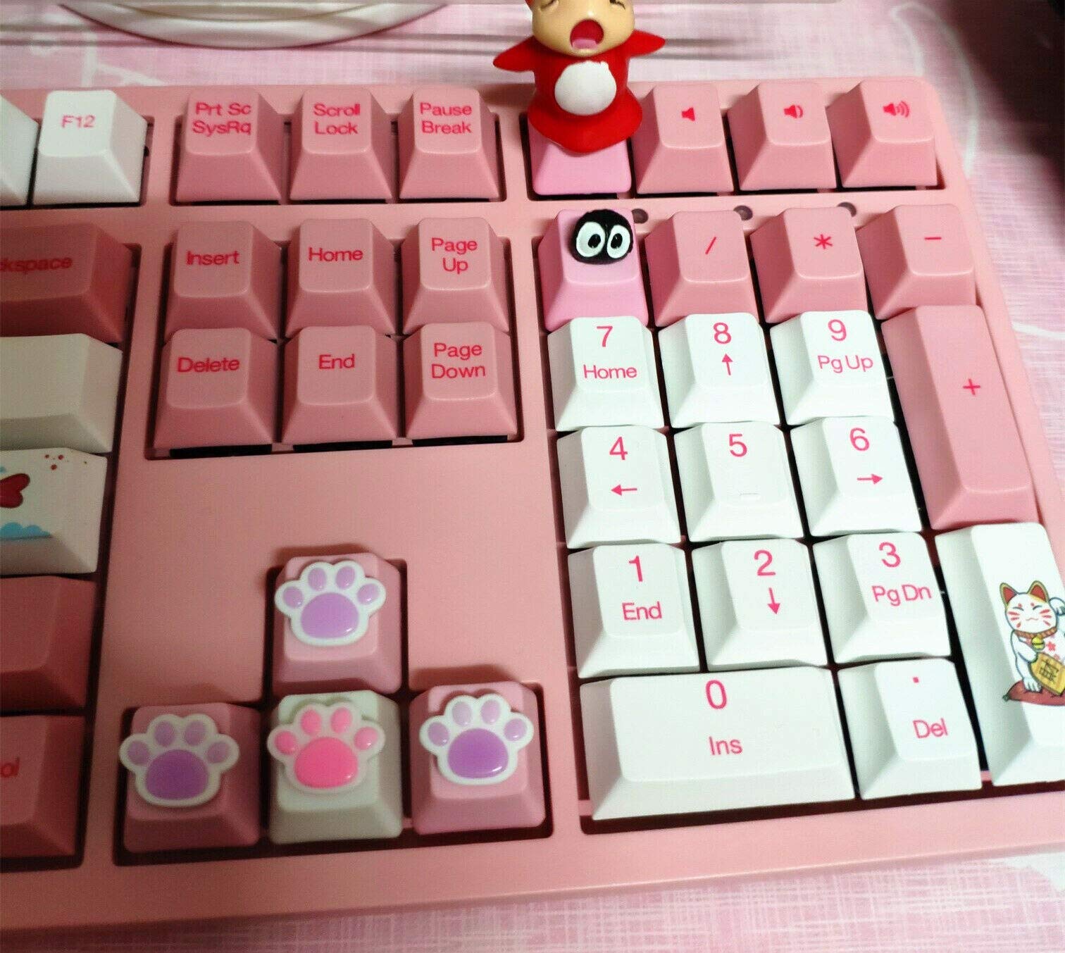 Handmade Mini Cute Cat Paws Keycap PBT Dyeing Keycaps OEM R4 Key Cap for Cherry MX Gaming Mechanical
