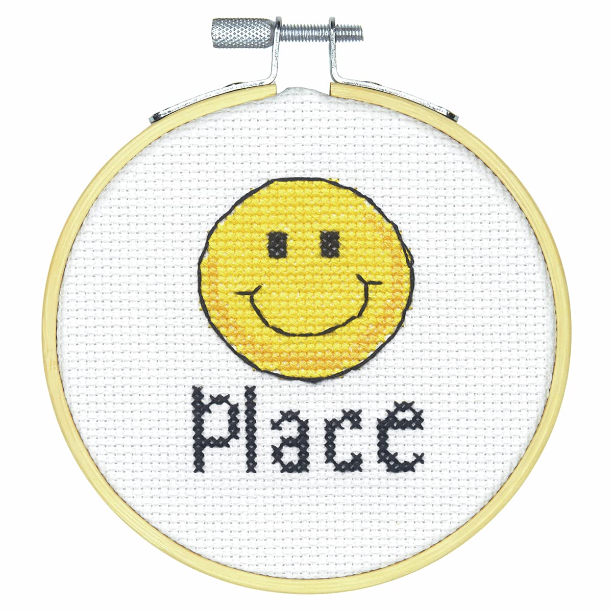 DIMENSIONS Counted Cross Stitch Kit with Hoop: Happy Place, Various, One