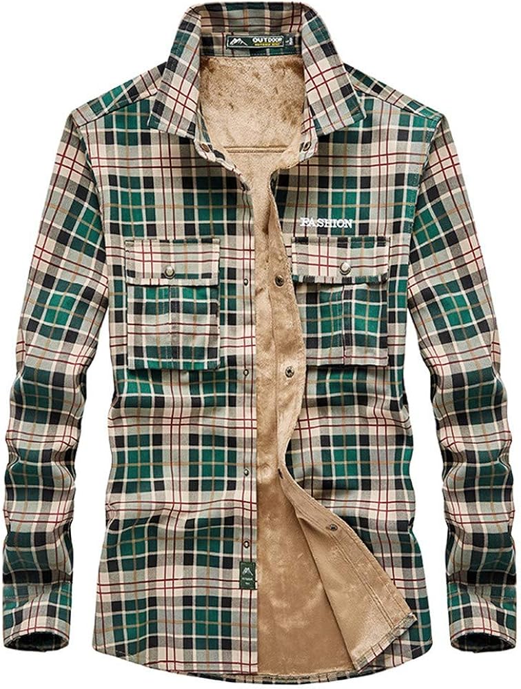 Chaqueta Tipo Camisa De Franela Para Hombre, Forro Polar Sherpa, A Cuadros, Cremallera Completa, Sudadera Con