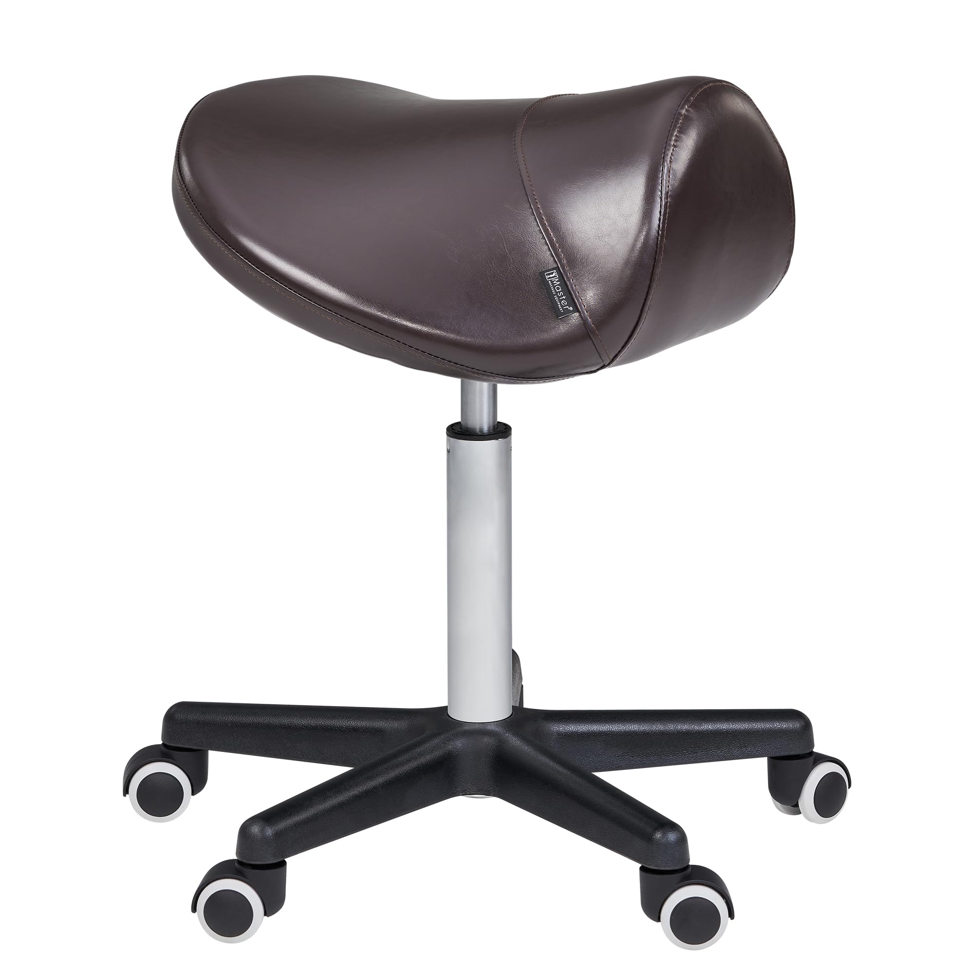 MasterMassage Ergonomic Swivel Saddle Stool, Rich Coffee