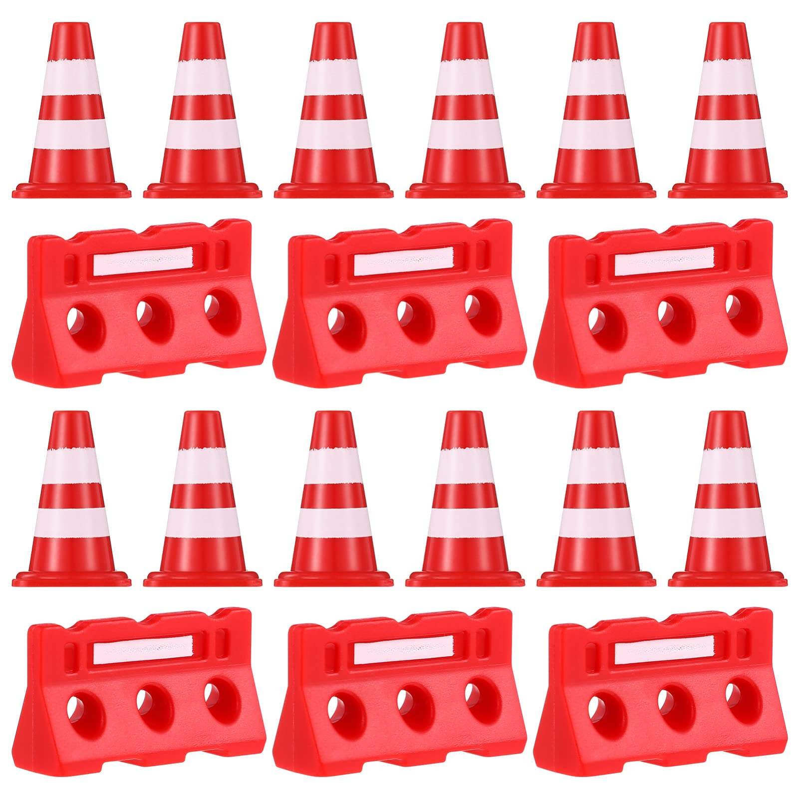TOYANDONA Coda 24Pcs Miniature Traffic Cones Traffic Barricade Signs Toy, Road Street Signs Toys for Kids,Construction Traffic Sign Set Educational Toy for Children Tuff Tray Accessories
