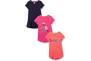 Amazon Essentials Girls and Toddlers' Short-Sleeve and Sleeveless Tunic Tops (Previously Spotted Zebra), Multipacks