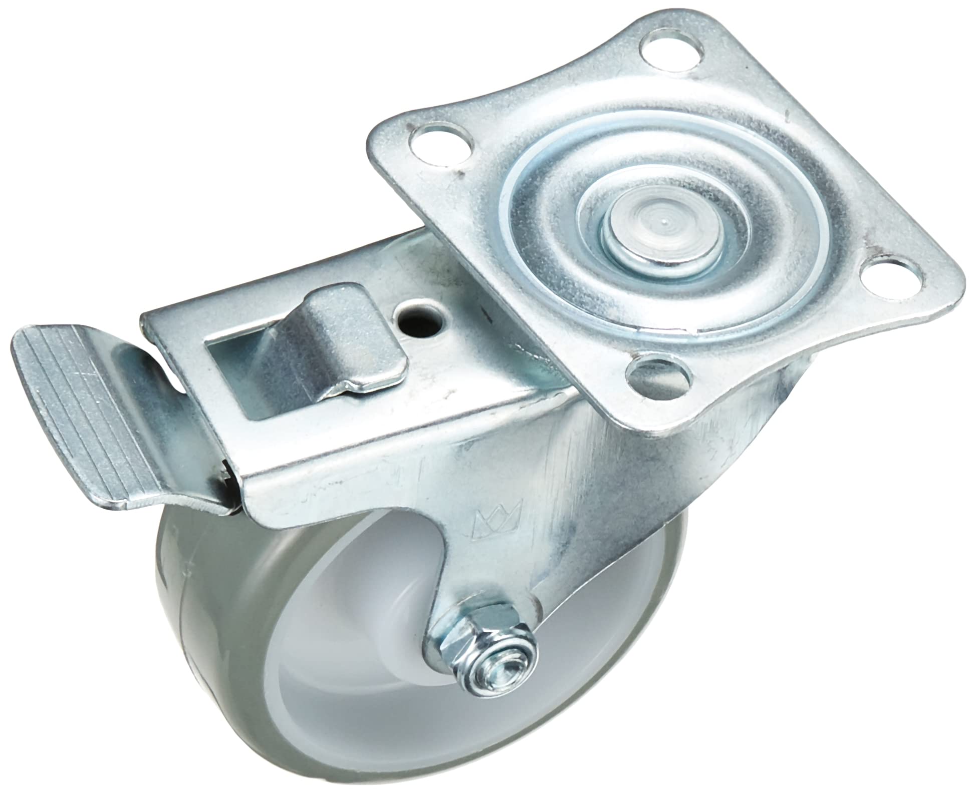 Metafranc Swivel Castor Diameter 75 mm - Lock - 70 x 59 mm Plate - Polyurethane Wheel - Soft Tread - Roller Bearings - 75 kg Load Capacity/Transport Castor/Furniture Castor/Heavy Duty Castor / 802930