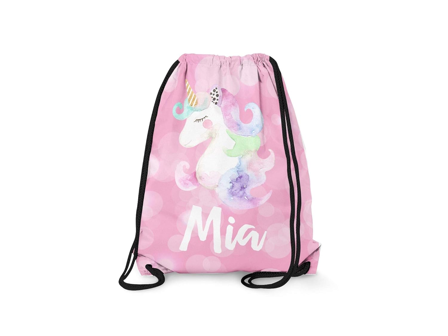 happy unicorn personalized backpack