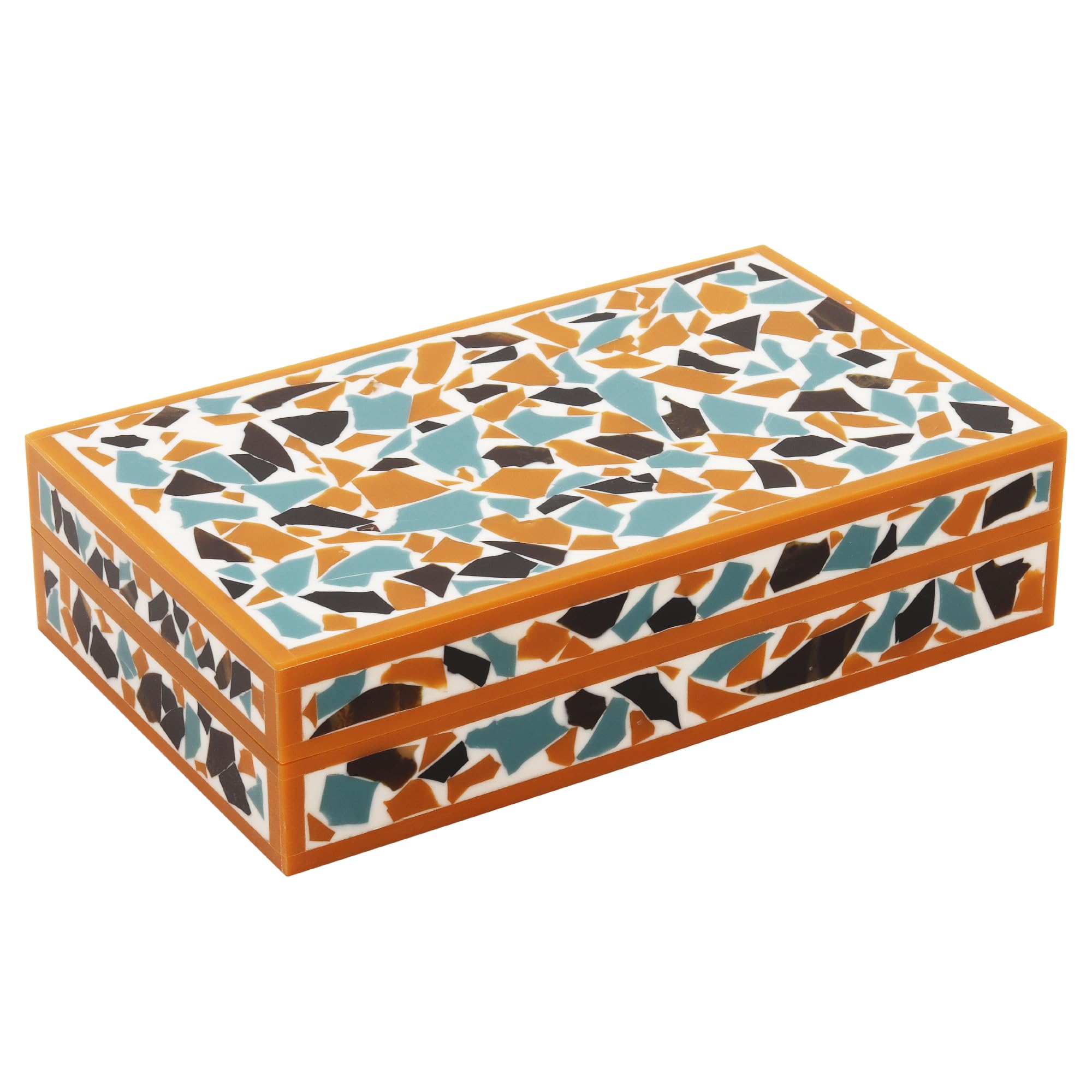 Handicrafts Home Decorative Storage Box 10x6 – Remote Organizer with Lid, Modern Keepsake, Boho Shelf, Memory for Photos or Letters, Table Décor
