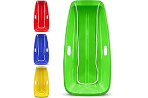 BACK BAY PLAY Winter Snow Sleds Plastic Snow Sled for Kids and Adults - 35" Single Rider Kids Sled Made Durable, Snow Sleds for Kids and Adult Heavy Duty Fast Sliding - Kids Snow Sled with Rope