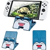 DLseego Switch Stand - Animal Crossing Angle Adjustable Holder, Portable Foldable Non-Slip Non-Shake Bracket - Blue