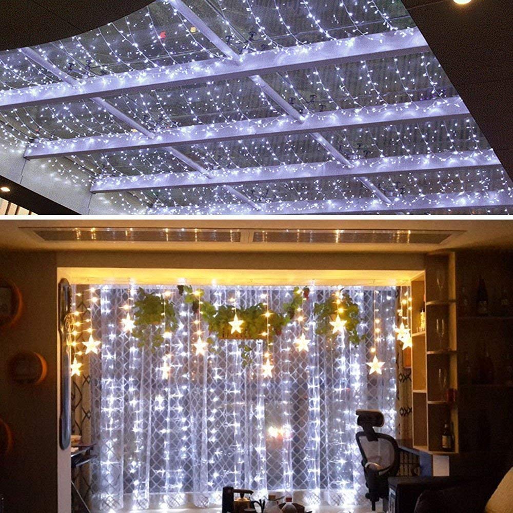 ZSTBT UL Safe 304 LED 9.8Feet Connectable Curtain Lights Icicle Lights