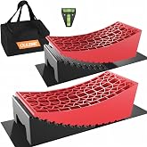 OULEME RV Leveling Blocks, Camper Leveler System 2 Packs for Dual Axle Tandem Wheel Travel Trailer, Include 2 Curved Leveler 