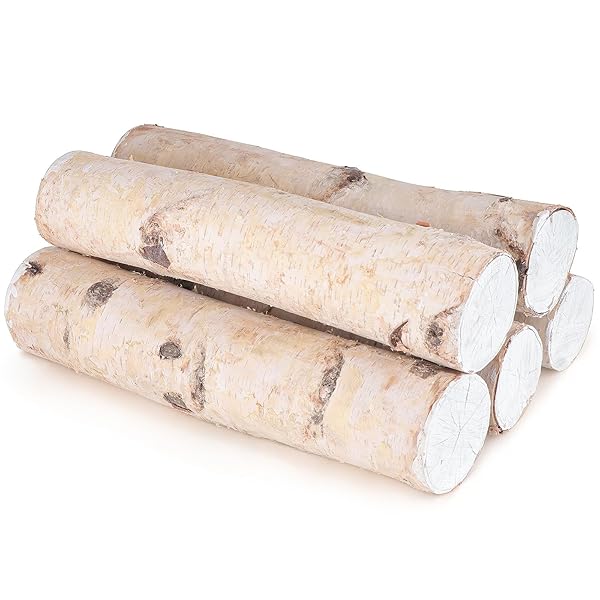 LARGE BIRCH LOGS FIREPLACE DECOR BIRCH WOOD FOR...