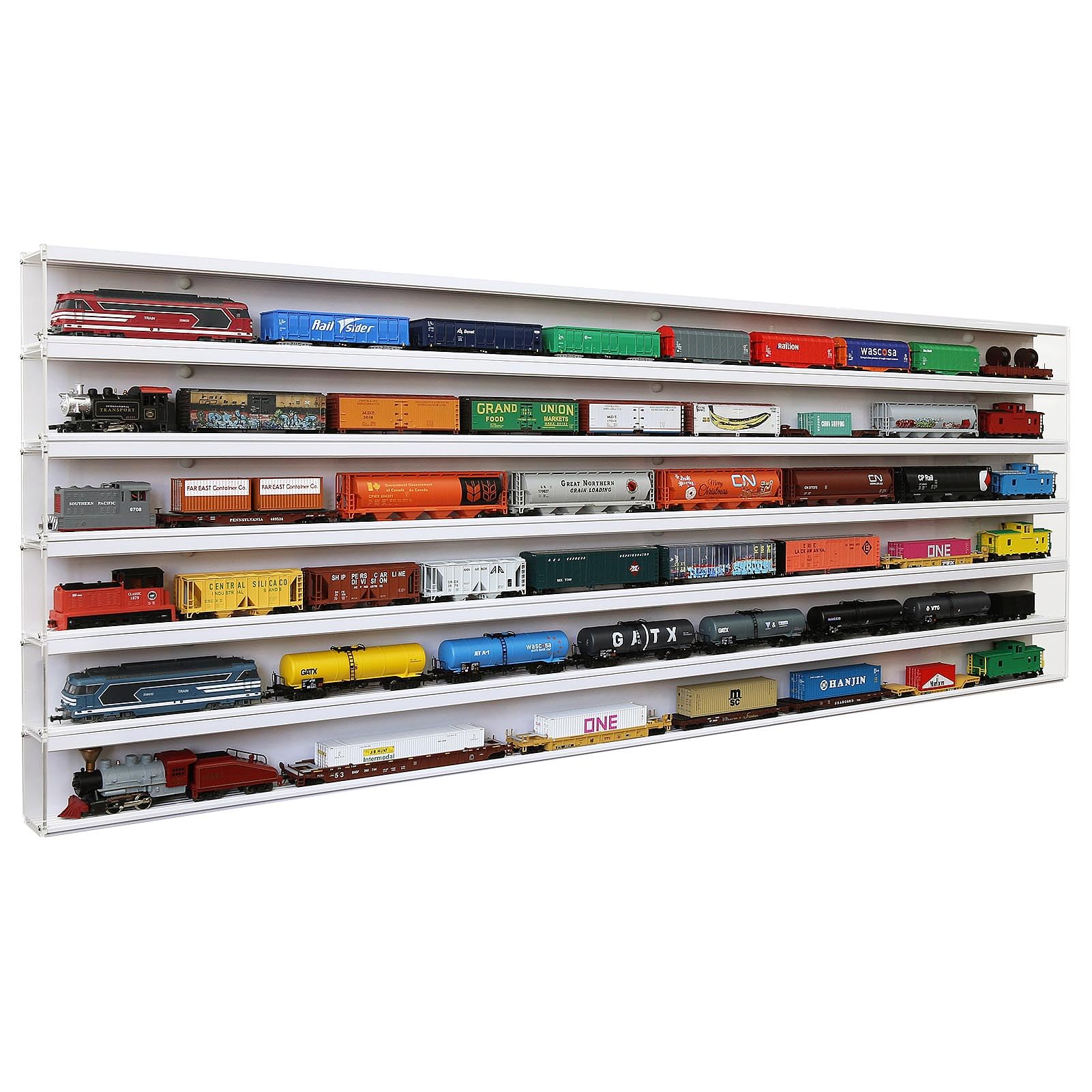 Ho Scale Display Module HO Scale Model Train Display Case Wall Rack with 6 Shelves Organizer ...