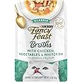 Purina Fancy Feast Lickable Wet Cat Food Broth Topper Classic, Chicken, Vegetables and Whitefish - (Pack of 16) 1.4 oz. Pouches