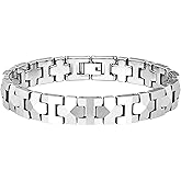 Urban Jewelry Men’s Tungsten Carbide Link Bracelet Collection – 8.3–8.5" Length, 10 mm Heavy Chain, Cross, Track, Box & Wheat Styles, Scratch & Tarnish Resistant, Secure Snap‑Lock, Gift Box