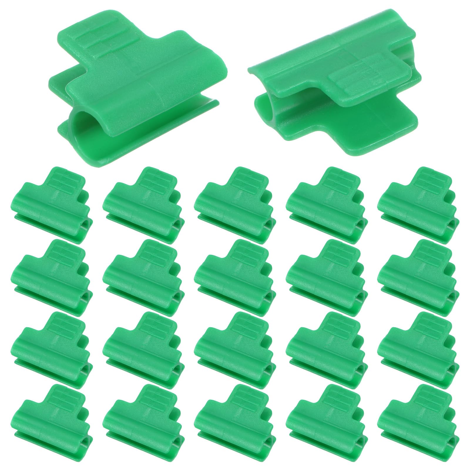 M METERXITY 100-Pack Greenhouse Clamps for 7/16 Inch PVC Pipe, Greenhouse Film Clamps Shading Net Rod Clip for Garden Net/Row Cover/Greenhouse Plastic Sheeting [Green]