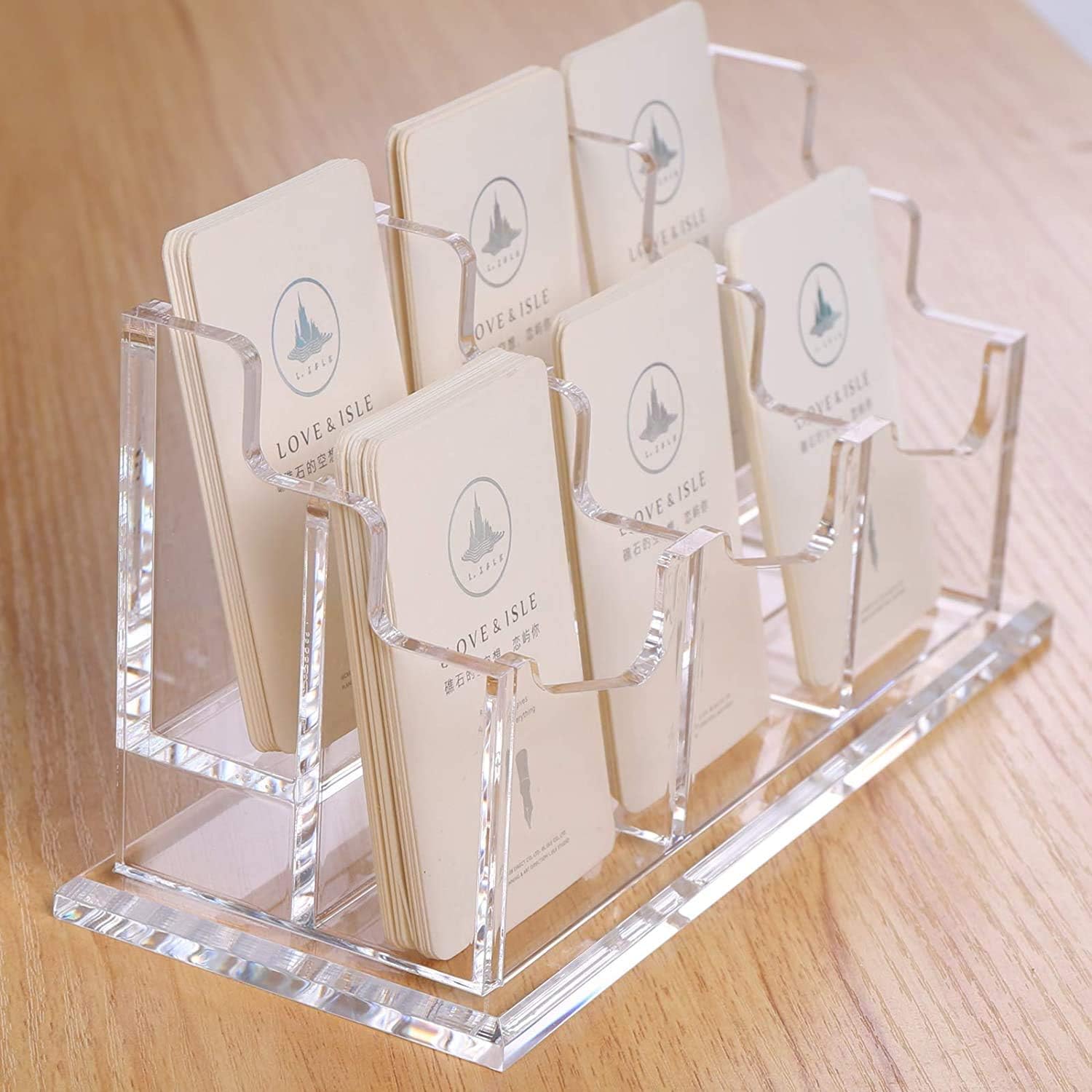 SANRUI Business Card Holder, Vertical Clear Acrylic