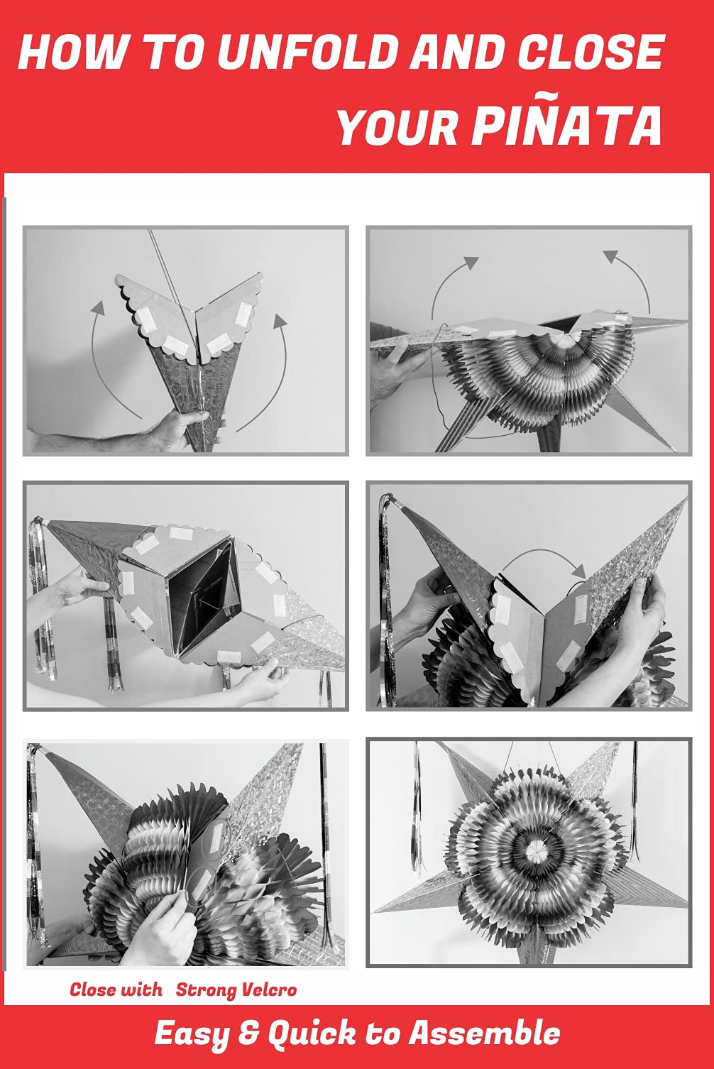 Mexican Star Pinata Festive Rainbow Colorful Pinatas Party Decorations 32 Inch Authentica Birthday Pinata for Kids Birthday Party Dia de Los Muertos Big Mixed Colors Foldable Pinata, 5 de Mayo