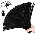ESUOHYM 200 Black Colors Pipe Cleaners Craft Chenille Stems DIY Art Supplies Colorful Thick Fluffy Fuzzy Wire Sticks Bulk for Kids and Adults