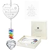 Dog Memorial Gifts, K9 Pet Memorial Crystal Suncatcher, Dog Loss Pet Passing Away Sympathy Remembrance Bereavement Gift (White-Heart)