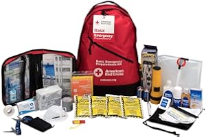 American Red Cross Officially Licensed Product | 3-Day Basic Emergency Preparedness Backpack | 72 Hour Survival Supplies for 1 Person | Water, Phone Charger, Blanket, Food