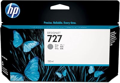 HP 727 Grey 130ml Ink Cartridge for DesignJet T2500 T1500 T900 Series Plotters