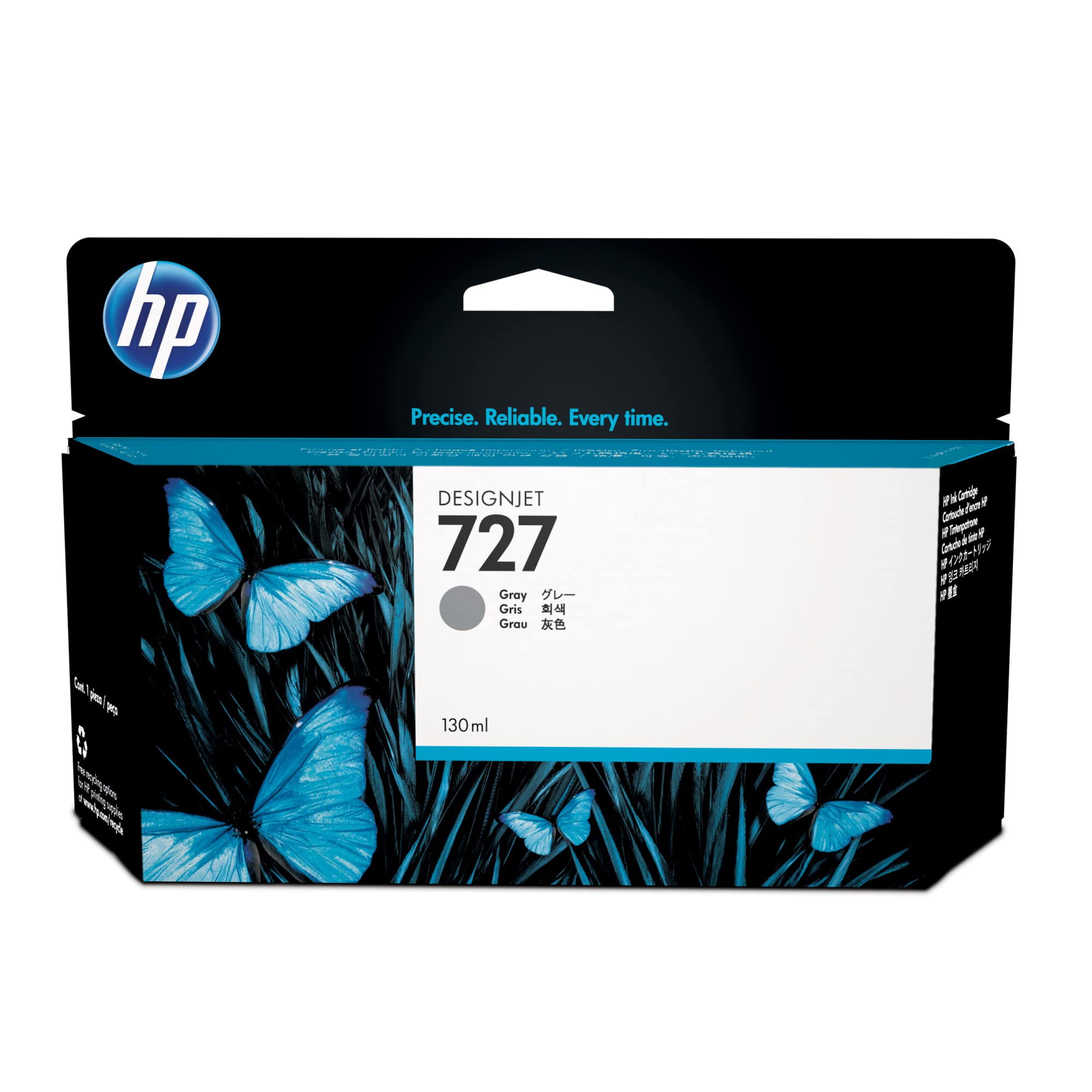 HP 727 B3P24A Grey 130-ml Genuine DesignJet Ink Cartridge with original Ink DesignJet T2500, T1500 & T900 Series Large Format Plotter Printers 727 DesignJet Printhead — image 1