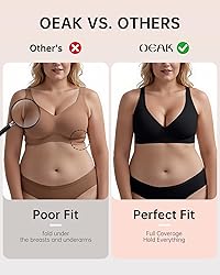 OEAK Womens Deep V Bras Comfortable Bra Support