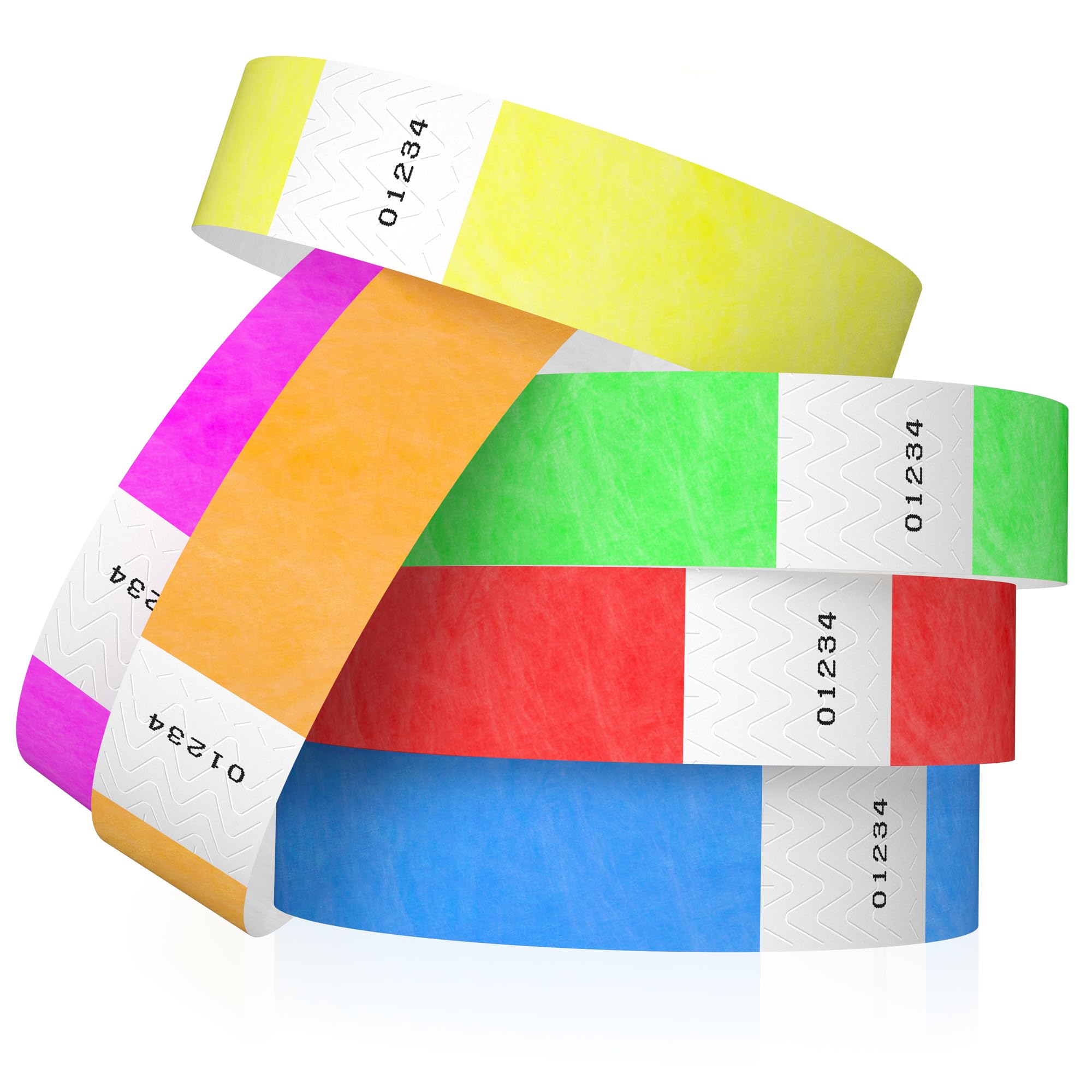 Photo 1 of 600 WristCo Tyvek Wristbands for Events, 6-Color Variety Pack – Tamper-Proof Design Prevents Reuse – Premium-Grade Bracelets for Hospital & Medical ID, Party, VIP Identification