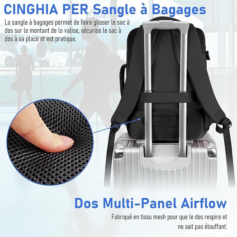 Bagage Cabine 40x30x20, Sac a Dos Voyage Cabine Avion 40x30x20